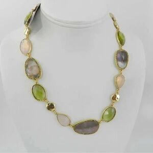 Anne Klein Gold-Tone Multi Stone Collar Necklace NWT